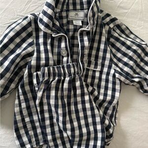 Petite Plume Black and White Checkered Pajama Set
